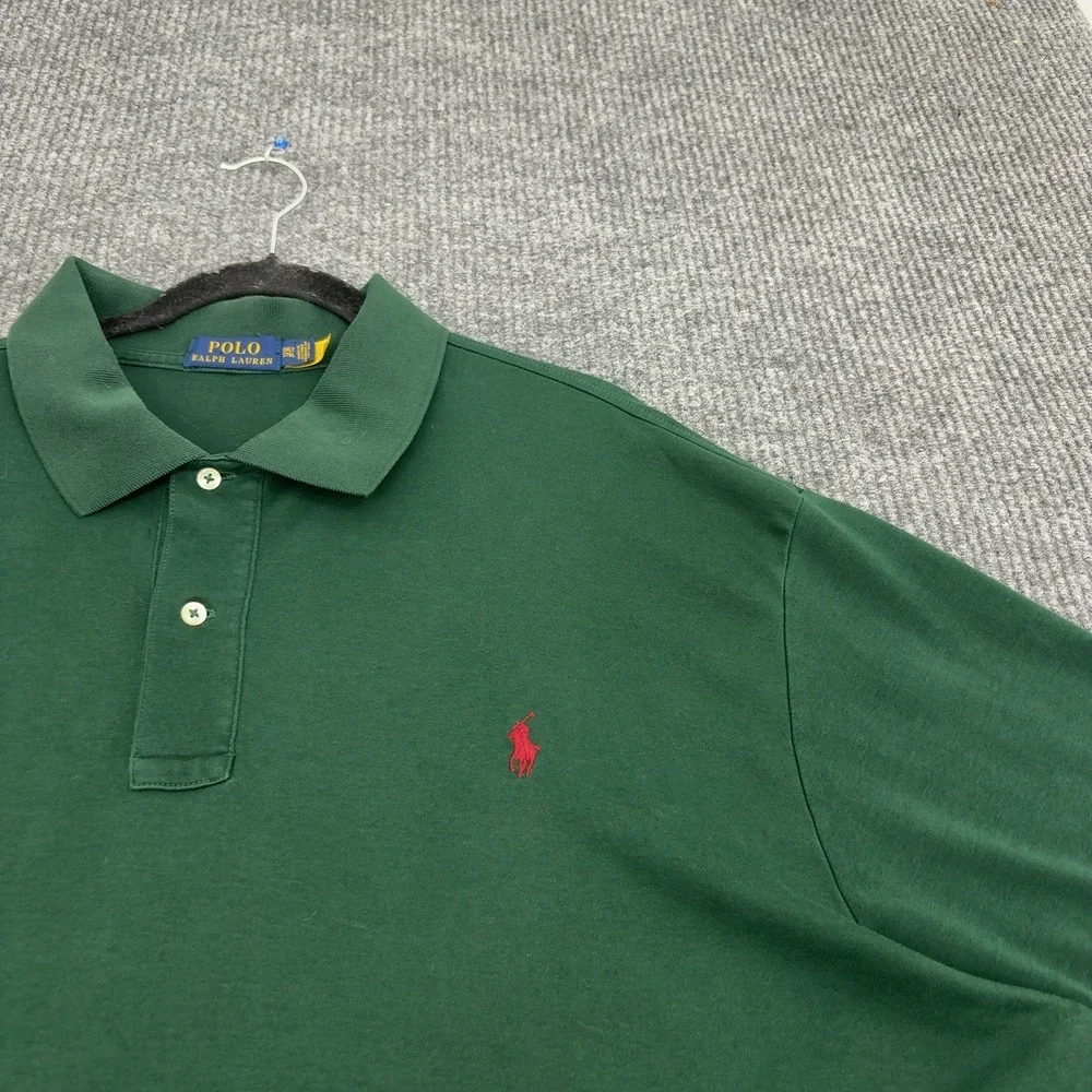 Polo Ralph Lauren Polo Shirt Mens 3XLT Green Cotton Short Sleeve Preppy Style